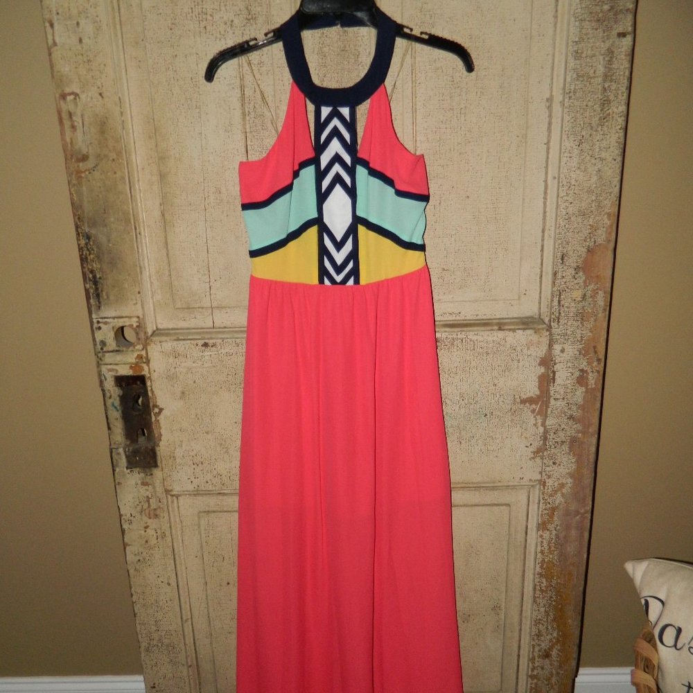 GB  Color Block Maxi Dress Sz Small (Y-12)